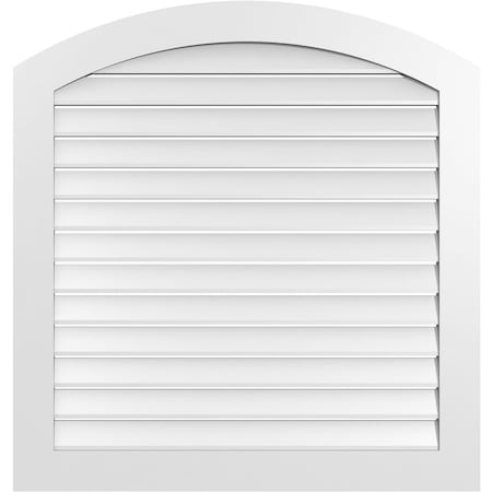 Ekena Millwork Arch Top Surface Mount PVC Gable Vent: Non-Functional, w/ 3-1/2"W x 1"P Standard Frame, 40"W x 40"H GVPAR40X4001SN